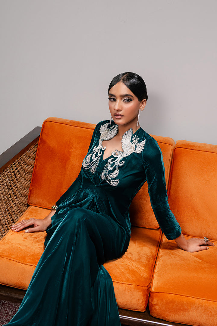 Emerald Escape - Zeb & Zeeshan - Kaftan Dress - raniazara