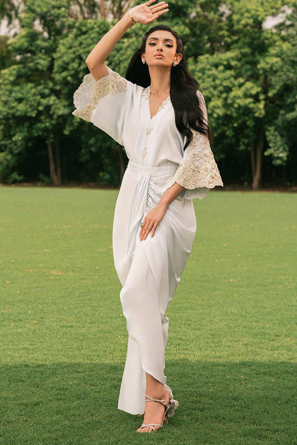 Frosty Ice -  ZAINAB SALMAN - Kaftan Dress - raniazara