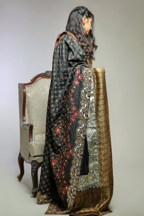 Raw Silk Formal Shawl - Komal Nasir