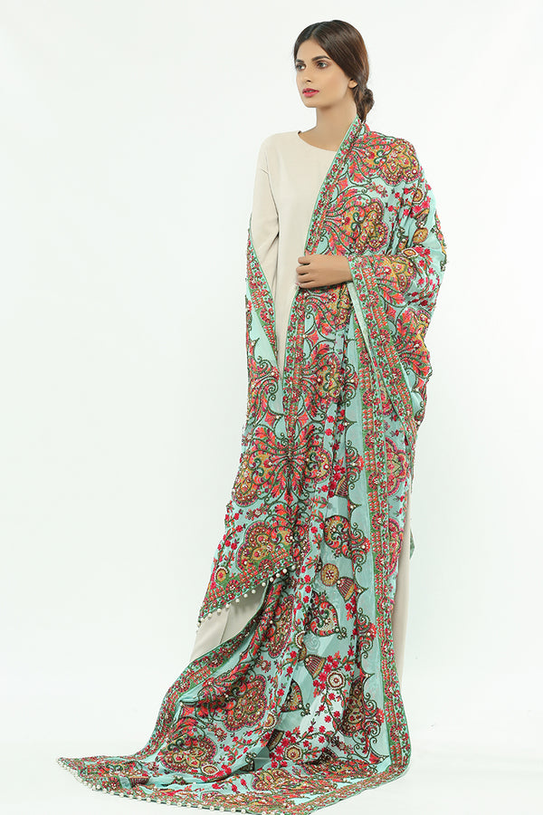 Hand Made Chiffon Shawl - Komal Nasir