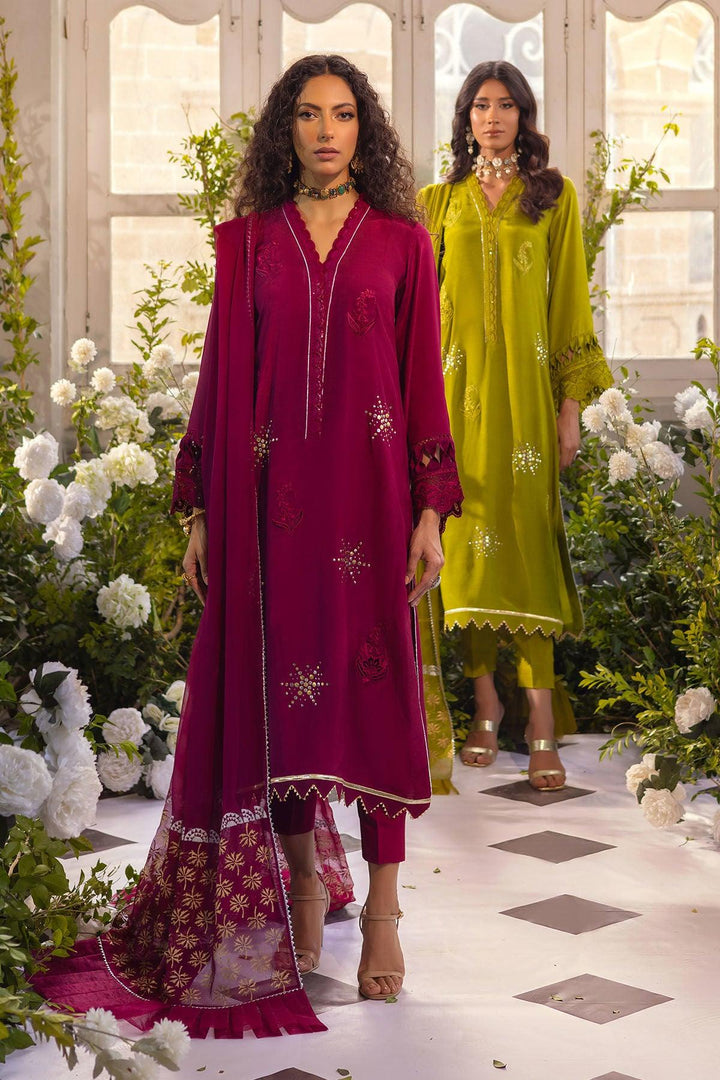 AFSANEH CRANBERRY SHIRT AND DUPATTA - Annus Abrar - Luxury Pret - raniazara