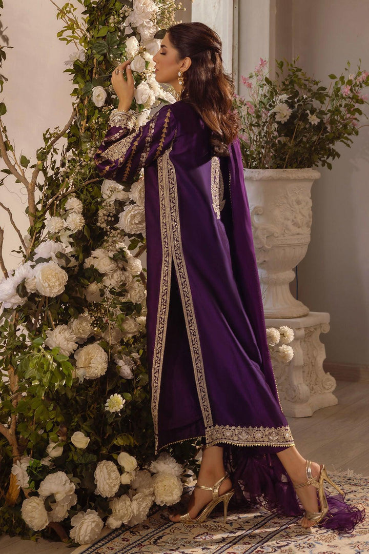 VISAAL - AUBERGINE SHIRT AND DUPATTA - Annus Abrar - Luxury Pret - raniazara