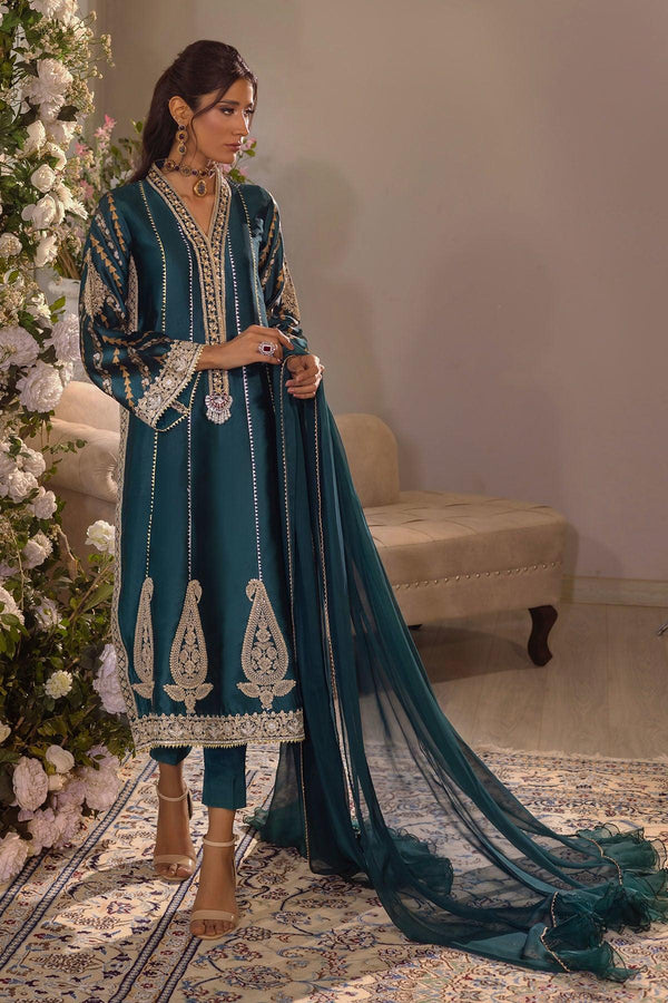 VISAAL - EMERALD SHIRT AND DUPATTA - Annus Abrar - Pret - raniazara