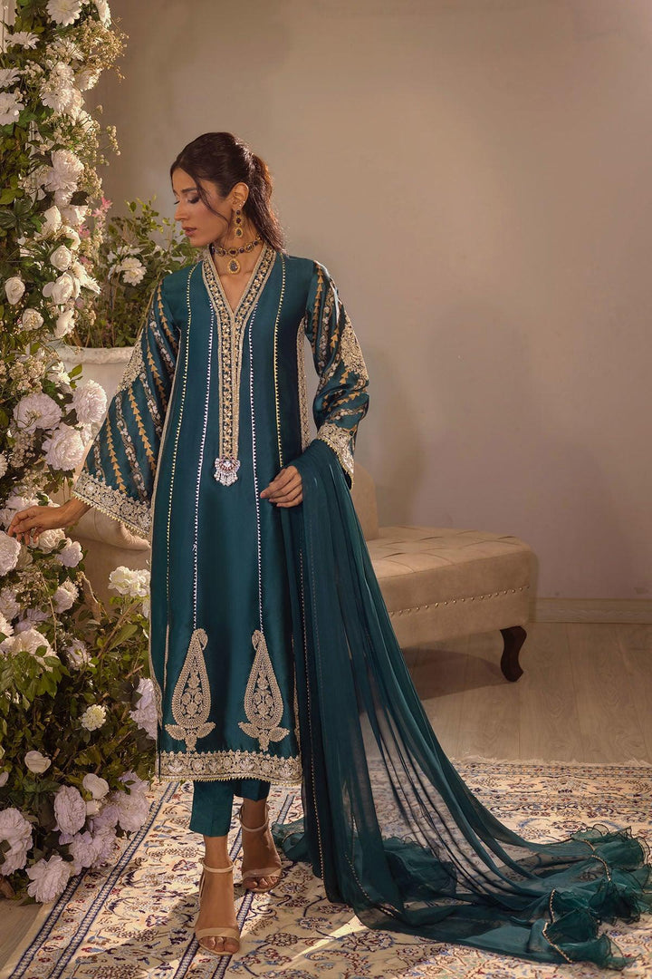 VISAAL - EMERALD SHIRT AND DUPATTA - Annus Abrar - Pret - raniazara