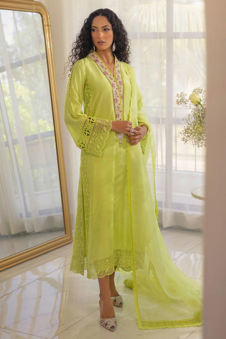 RAYLA KIWI GREEN - SHIRT AND PANTS - Annus Abrar - Luxury Pret - raniazara