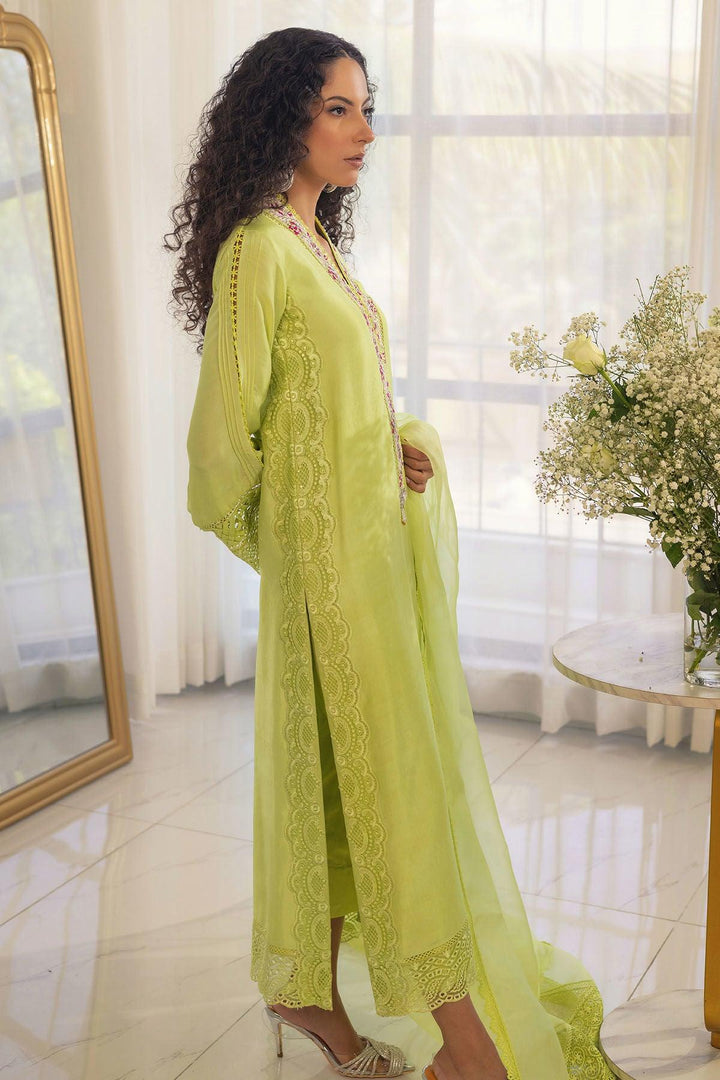 RAYLA KIWI GREEN - SHIRT AND PANTS - Annus Abrar - Luxury Pret - raniazara