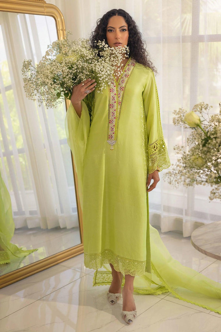 RAYLA KIWI GREEN - SHIRT AND PANTS - Annus Abrar - Luxury Pret - raniazara