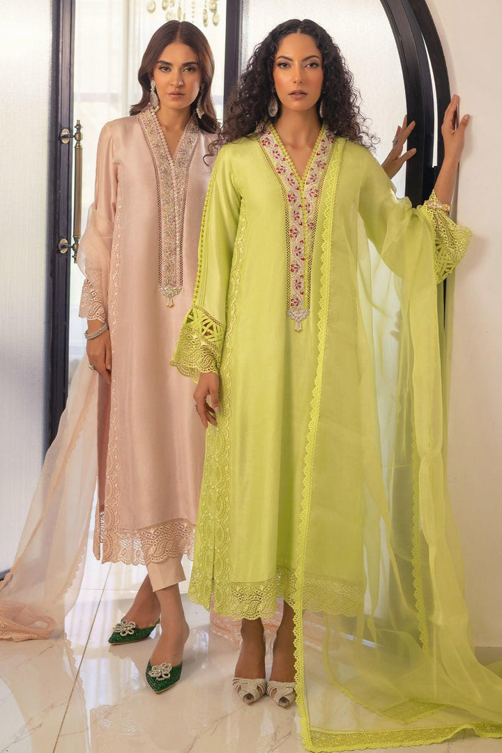 RAYLA KIWI GREEN - SHIRT AND PANTS - Annus Abrar - Luxury Pret - raniazara