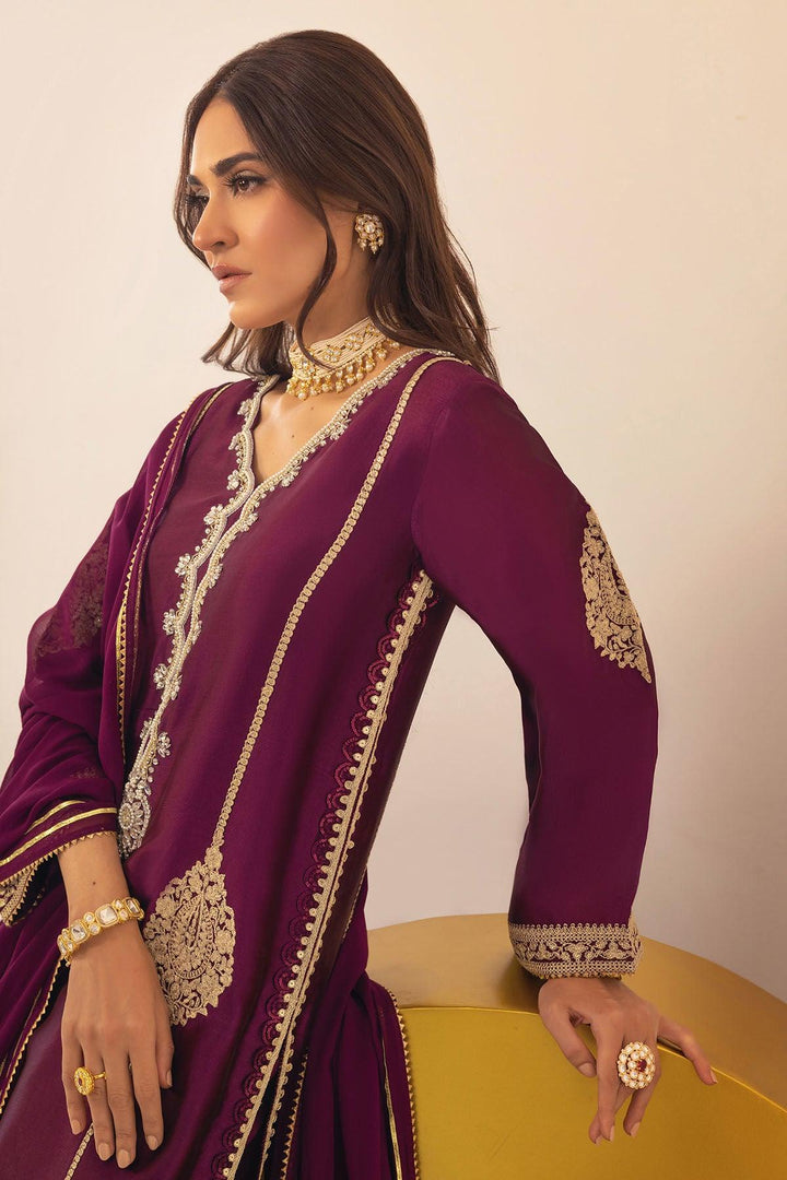 RUNELA MULBERRY - SHIRT, PANTS AND DUPATTA - Annus Abrar - Luxury Pret - raniazara