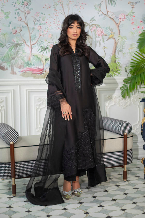 Lainey Black - Shirt, Pants And Dupatta - Annus Abrar