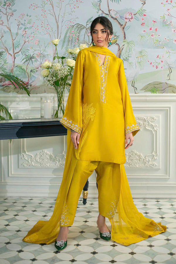 Melanie Daffodil - Shirt And Dupatta - Annus Abrar