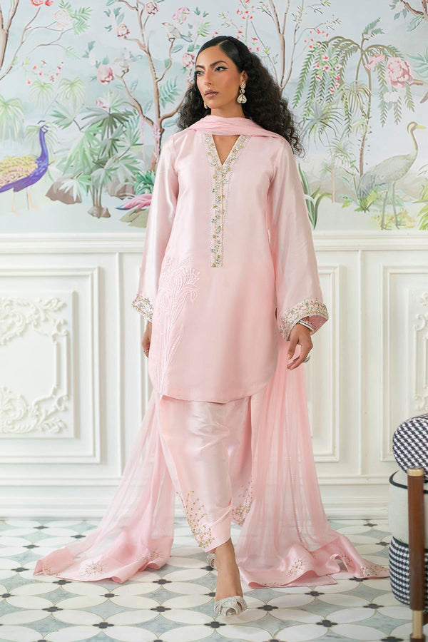 Melanie Rose Pink - Shirt And Dupatta - Annus Abrar