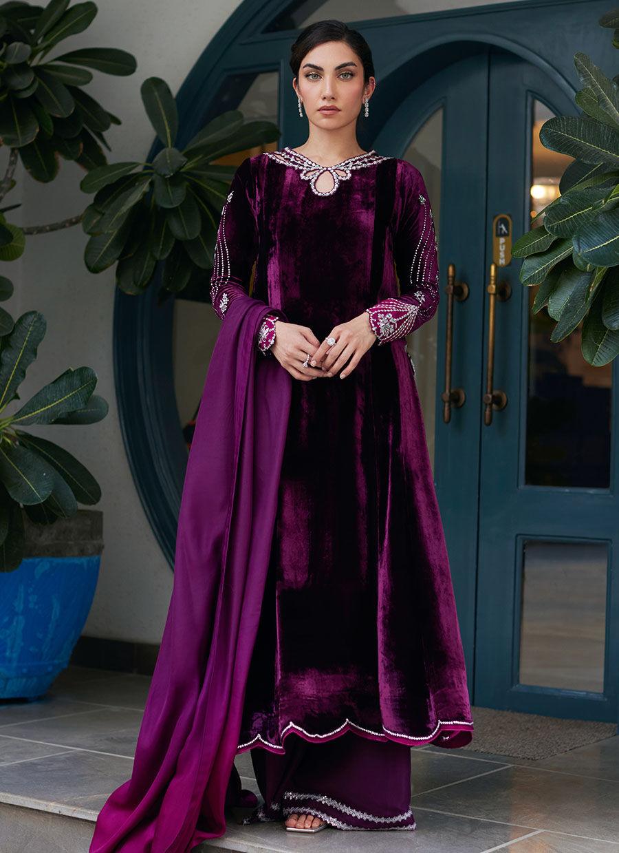 Long dress shop with silk dupatta