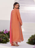 ELYNA CORAL EMBROIDERED RAW SILK SHIRT AND DUPATTA