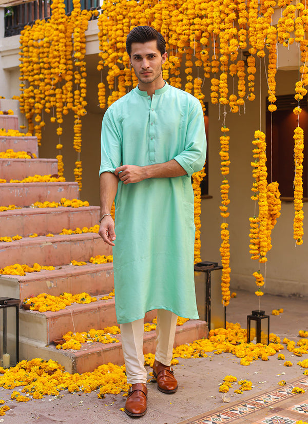 LOGAN AQUA KURTA - Farah Talib Aziz - Mens - raniazara