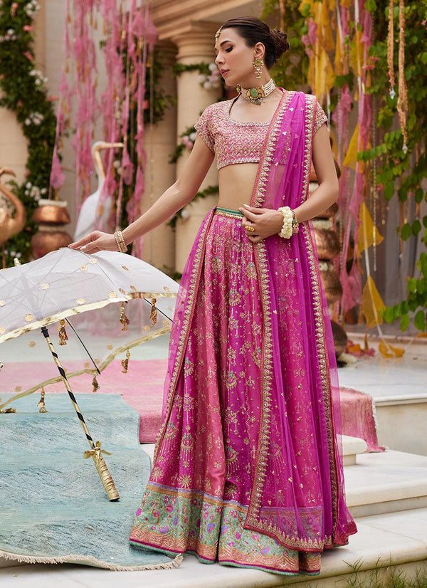 Parisa Hot Pink Lehenga Choli - Farah Talib Aziz - Bridal - raniazara