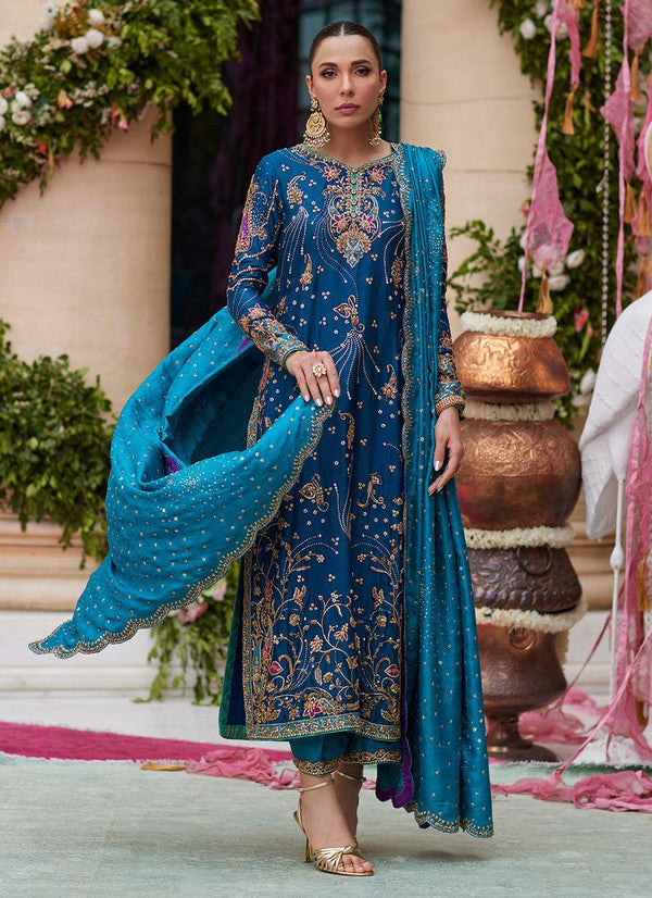 Nihal Teal Kurta - Farah Talib Aziz - Bridal - raniazara