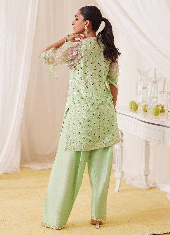 Nikol Mint Hand Embellished Shirt - FARAH TALIB AZIZ - Pret - raniazara