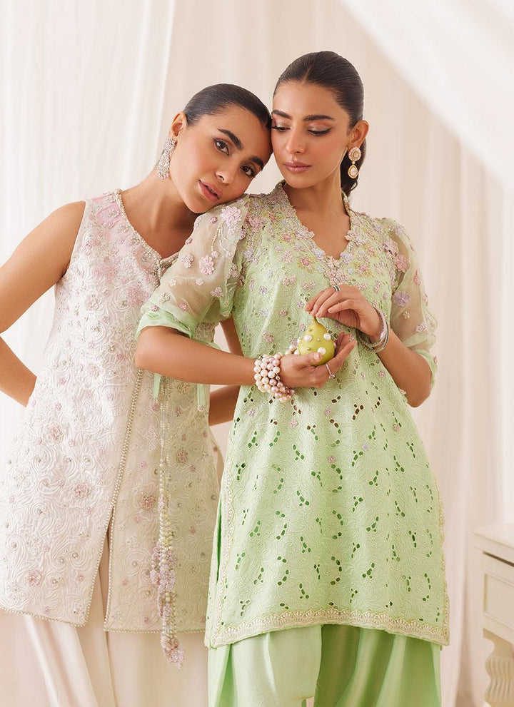 Nikol Mint Hand Embellished Shirt - FARAH TALIB AZIZ - Pret - raniazara