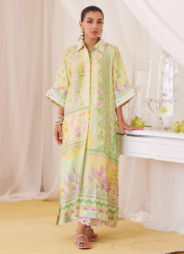 Butter Yellow Shirt Dress - FARAH TALIB AZIZ - Pret - raniazara