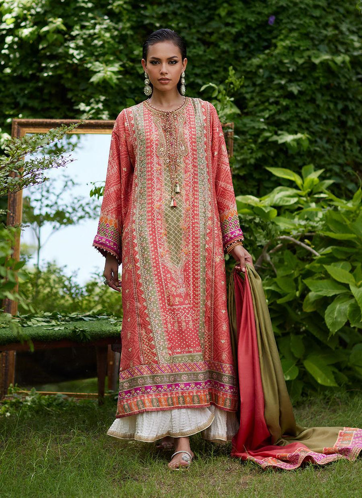 Bazif Burnt Orange Shirt And Dupatta - Farah Talib Aziz - Pakistani Suits - Pret - raniazara