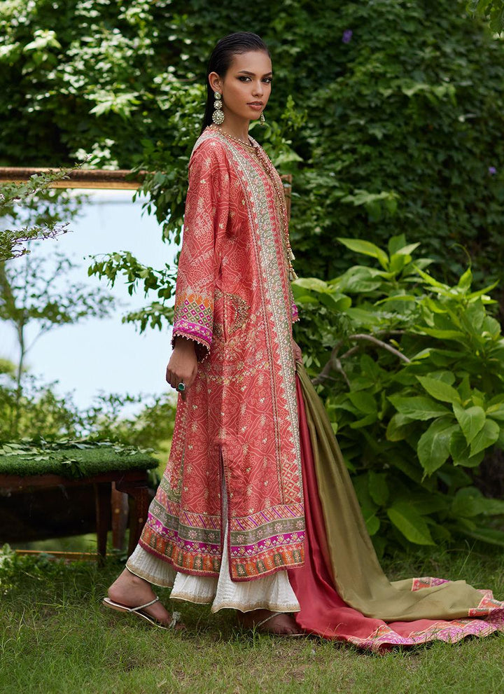 Bazif Burnt Orange Shirt And Dupatta - Farah Talib Aziz - Pakistani Suits - Pret - raniazara