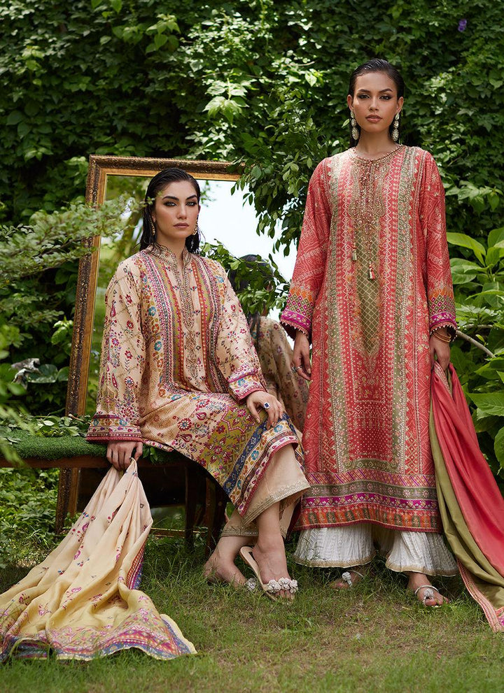 Bazif Burnt Orange Shirt And Dupatta - Farah Talib Aziz - Pakistani Suits - Pret - raniazara