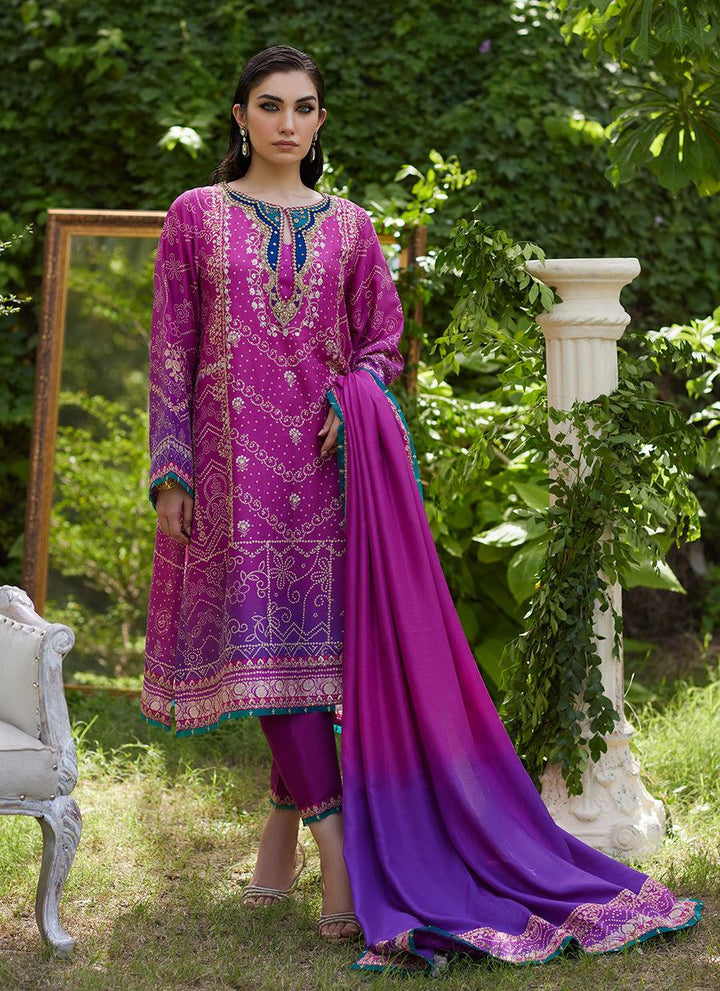 Tazeen Magenta Ombre Shirt And Dupatta - Farah Talib Aziz - Pakistani Suits - Pret - raniazara