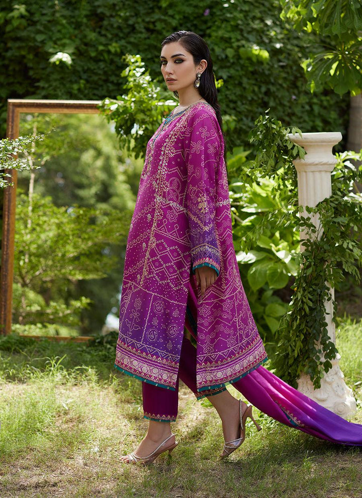 Tazeen Magenta Ombre Shirt And Dupatta - Farah Talib Aziz - Pakistani Suits - Pret - raniazara