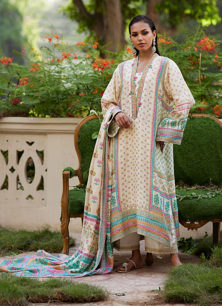 Nural Ivory Kurta And Dupatta - Farah Talib Aziz - Pakistani Suits - Pret - raniazara