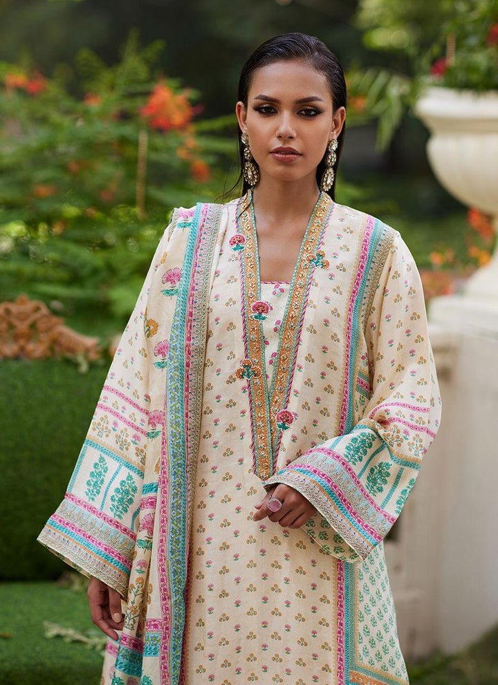 Nural Ivory Kurta And Dupatta - Farah Talib Aziz - Pakistani Suits - Pret - raniazara