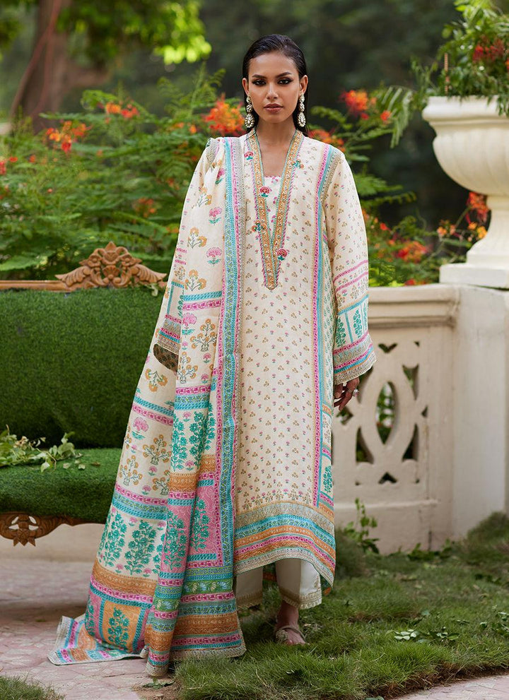 Nural Ivory Kurta And Dupatta - Farah Talib Aziz - Pakistani Suits - Pret - raniazara