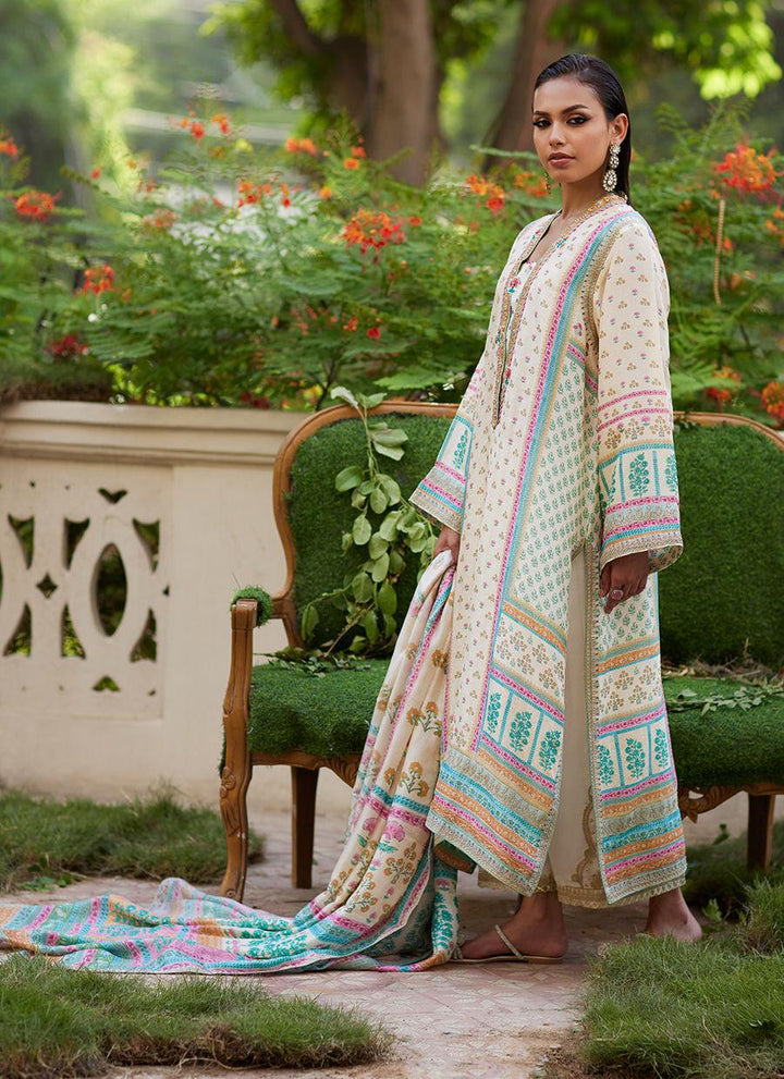 Nural Ivory Kurta And Dupatta - Farah Talib Aziz - Pakistani Suits - Pret - raniazara