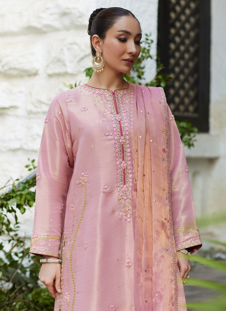 Cisel Pink Shirt and Dupatta - Farah Talib Aziz - Casual Suit - Pret - raniazara