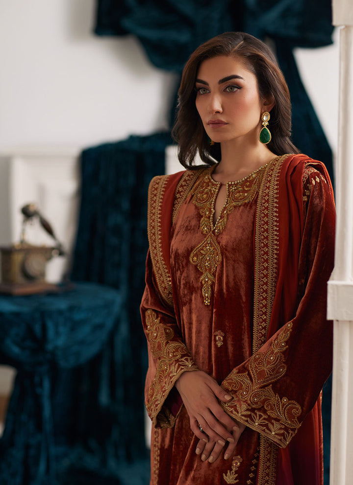 Graziela Shirt And Dupatta - Farah Talib Aziz - Velvet Suit - raniazara