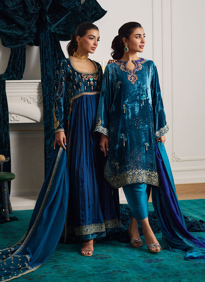 Sylvia Kalidaar And Dupatta - Farah Talib Aziz - Velvet Suit - raniazara