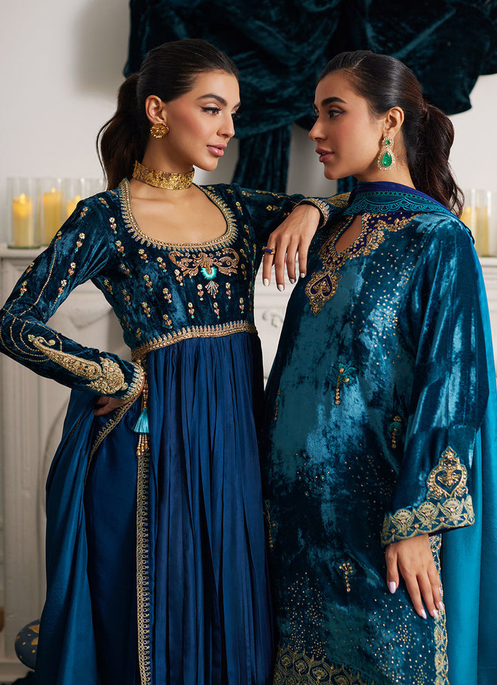 Sylvia Kalidaar And Dupatta - Farah Talib Aziz - Velvet Suit - raniazara