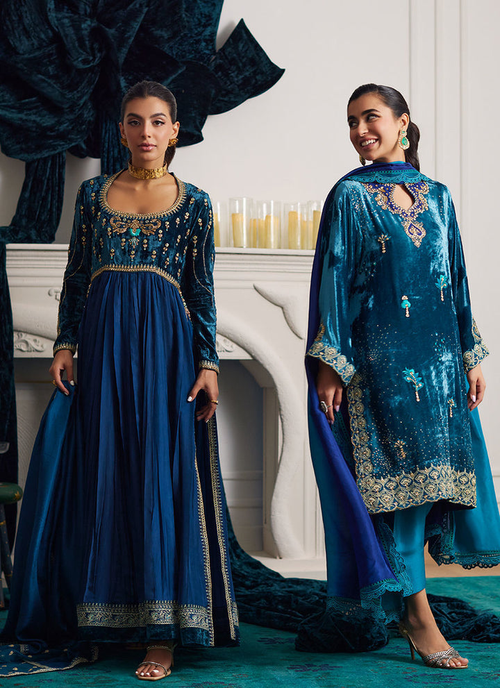 Sylvia Kalidaar And Dupatta - Farah Talib Aziz - Velvet Suit - raniazara