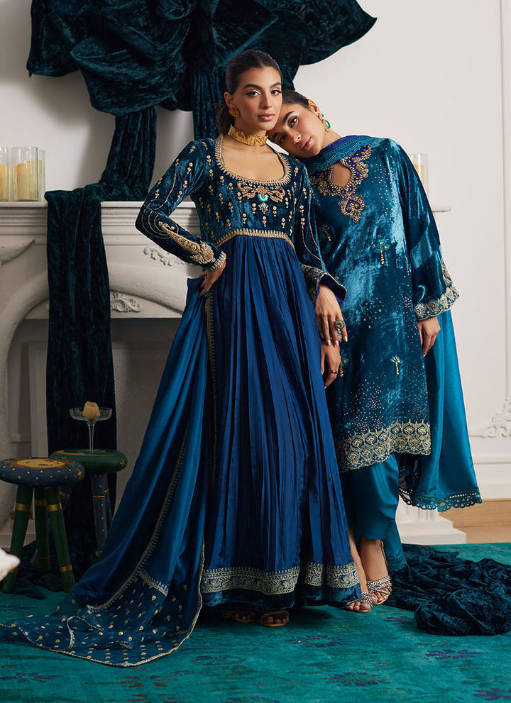 Sylvia Kalidaar And Dupatta - Farah Talib Aziz - Velvet Suit - raniazara