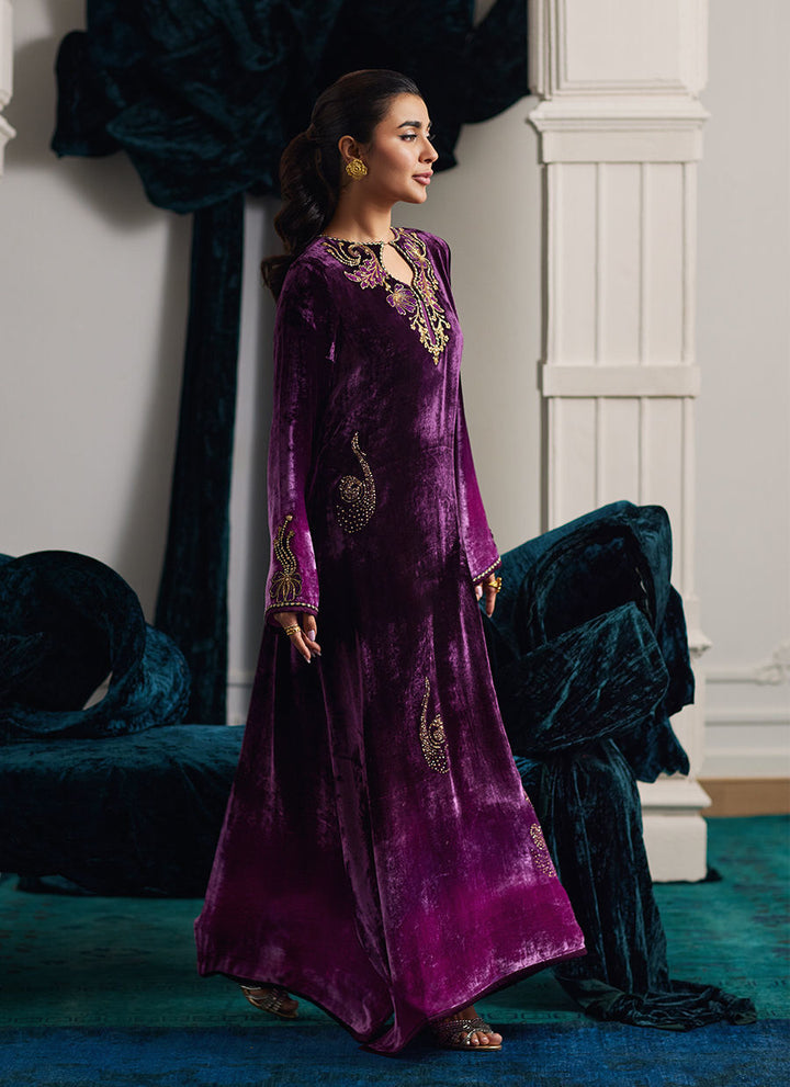 Nia Ombre Velvet Kaftan - Farah Talib Aziz - Kaftan Dress - raniazara