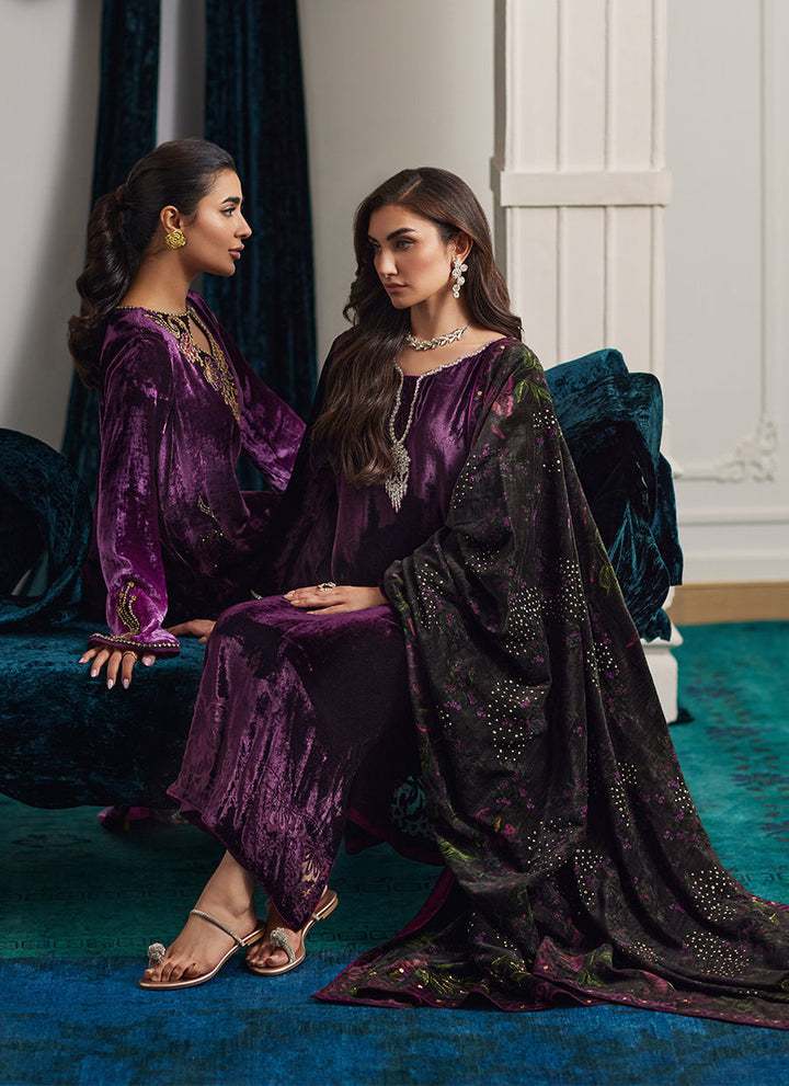 Nia Ombre Velvet Kaftan - Farah Talib Aziz - Kaftan Dress - raniazara