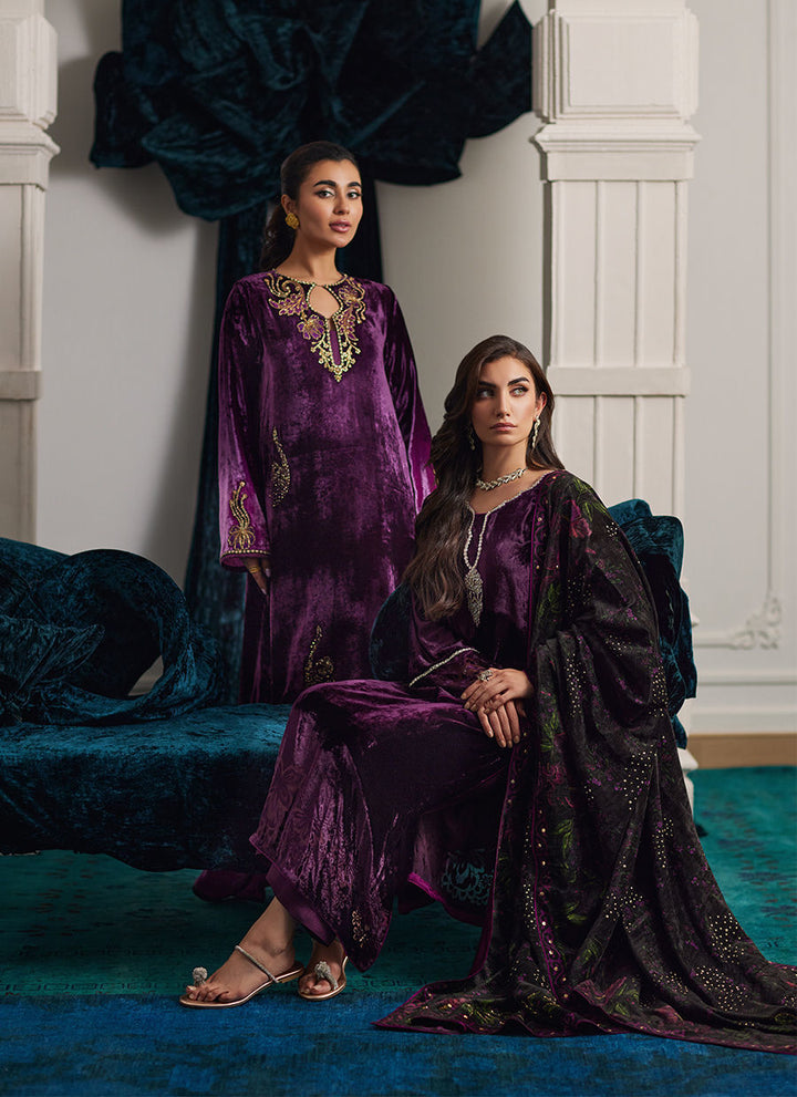 Nia Ombre Velvet Kaftan - Farah Talib Aziz - Kaftan Dress - raniazara