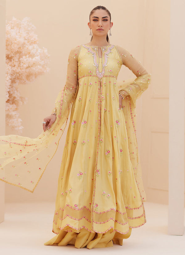 Buttercup Silk Kalidaar and Dupatta - Farah Talib Aziz - Casual Wear - raniazara