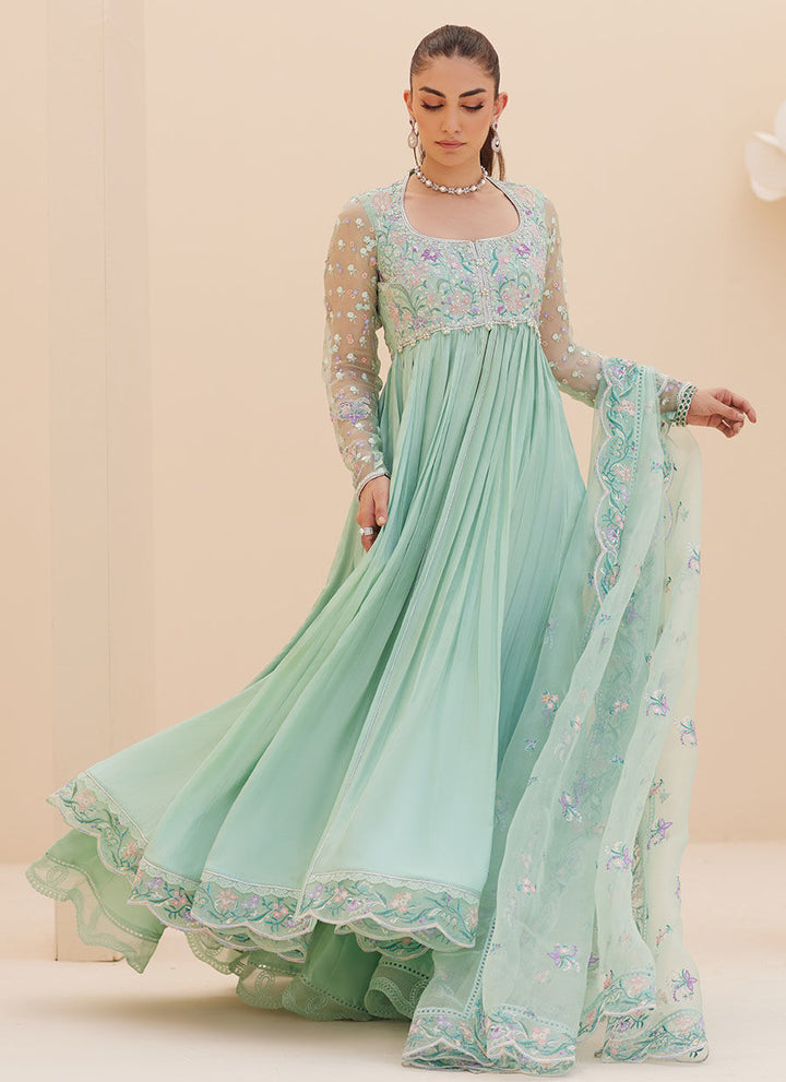 Freya Aqua Kalidaar and Dupatta - Farah Talib Aziz - Casual Wear - raniazara