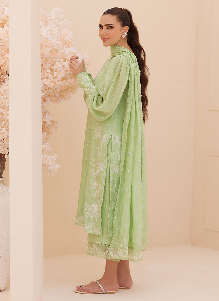 Serena Apple Green Embroidered - Farah Talib Aziz - Casual Wear - raniazara