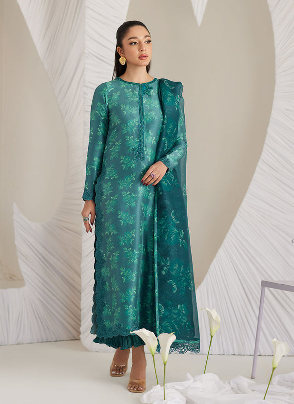 Camilla Emerald Shirt and Dupatta - Farah Talib Aziz - Pret