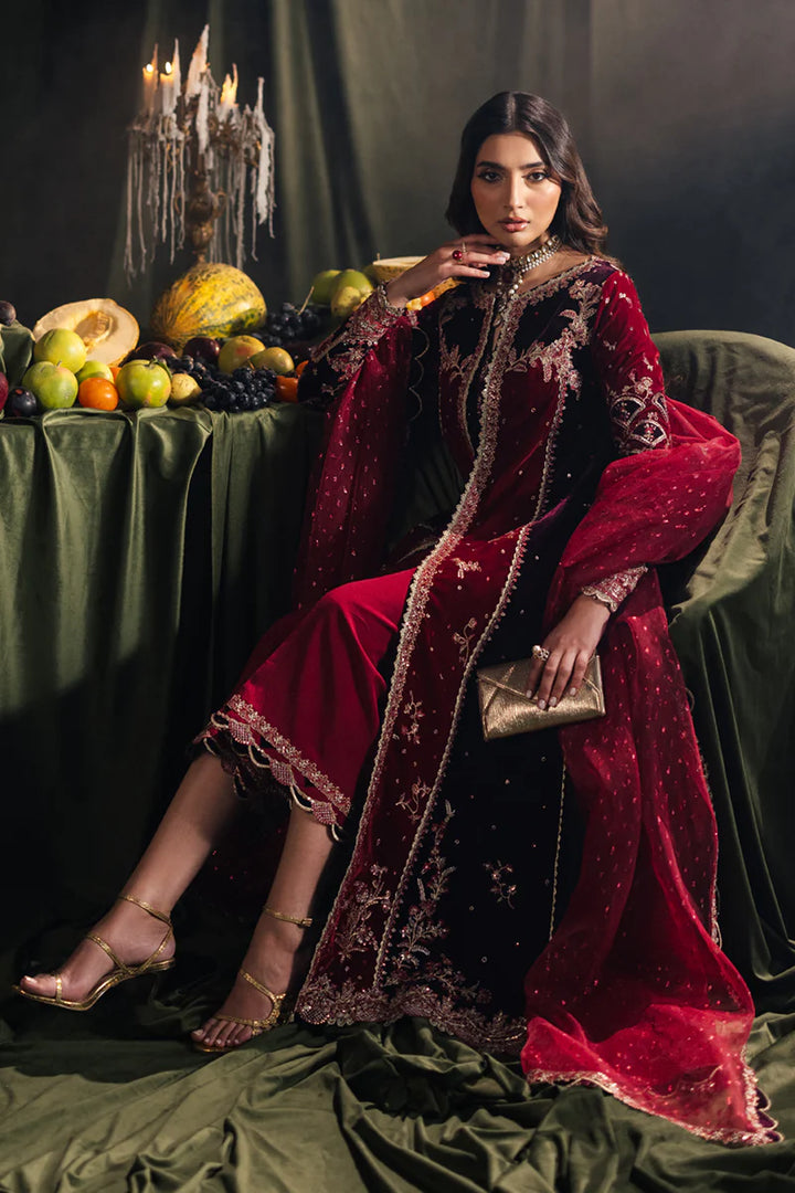 BK-04 KESIA - Qalamkar - Velvet Suit - raniazara