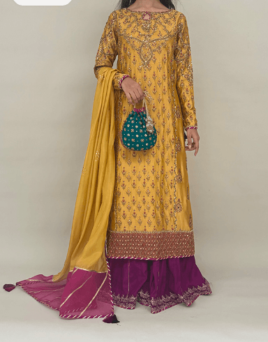 Sameen with Dhaka Pants and Dupatta - Mubashira Usman - Formal - raniazara