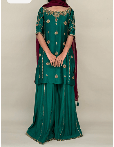 Alam with Dhaka Pants and Dupatta - Mubashira Usman - Formal - raniazara