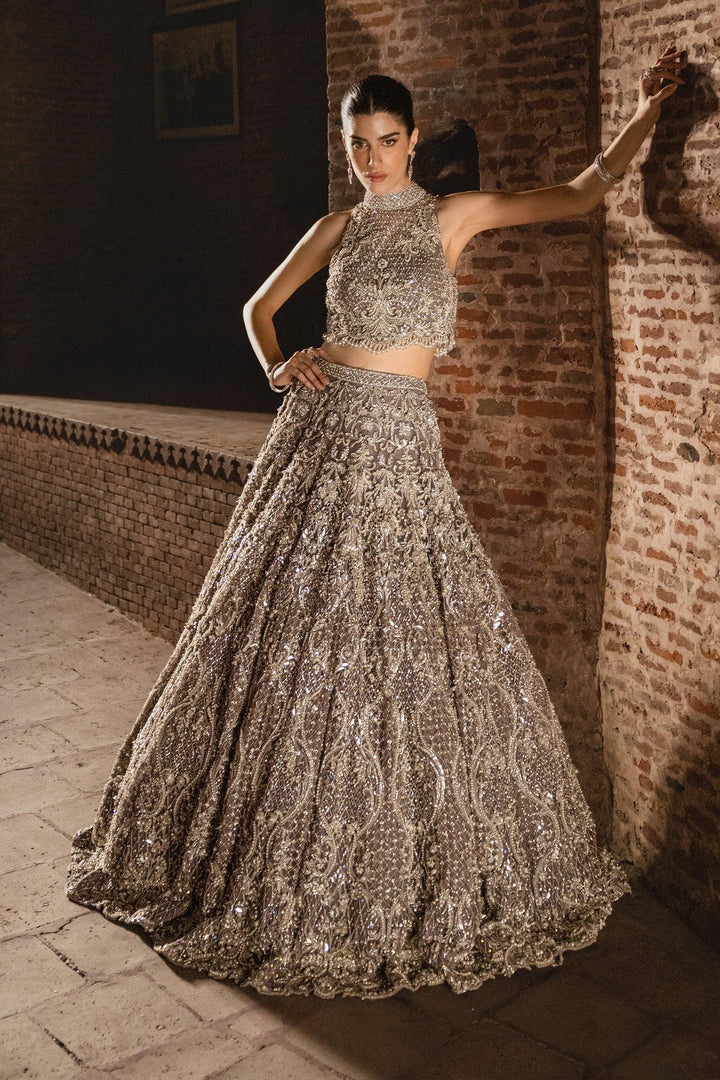 Lilac crystal Lehnga Choli Bridal - Ayesha Shoaib Malik - Bridal - raniazara